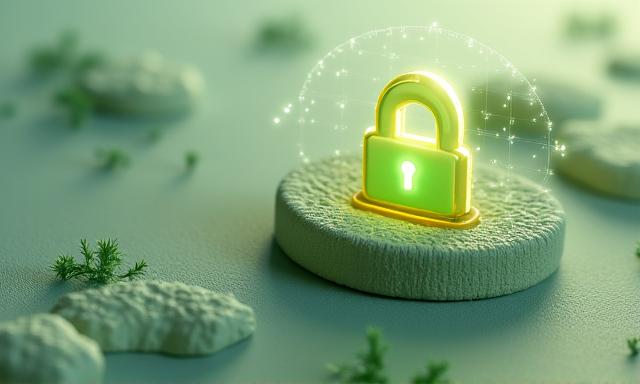 보안 및 개인정보 보호를 상징하는 현대적인 자물쇠 아이콘