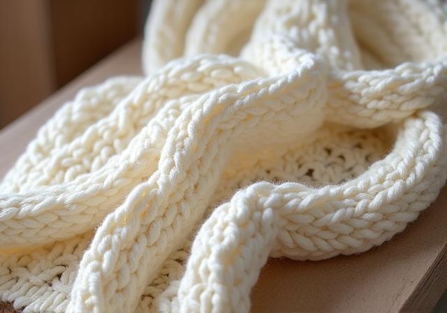 장인이 제작한 부드러운 유기농 면으로 짠 맞춤 니트 숄